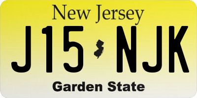 NJ license plate J15NJK