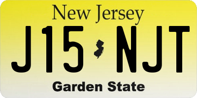 NJ license plate J15NJT