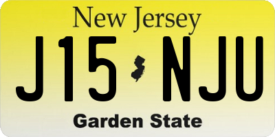 NJ license plate J15NJU