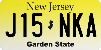 NJ license plate J15NKA