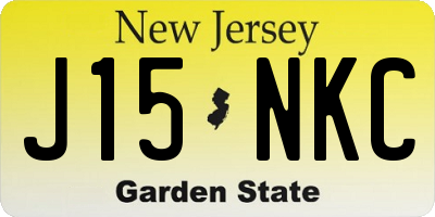NJ license plate J15NKC