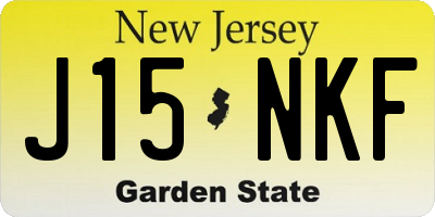 NJ license plate J15NKF