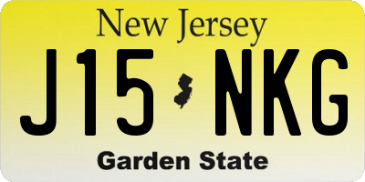 NJ license plate J15NKG