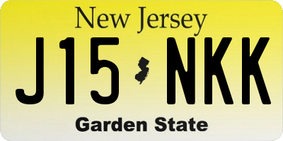 NJ license plate J15NKK