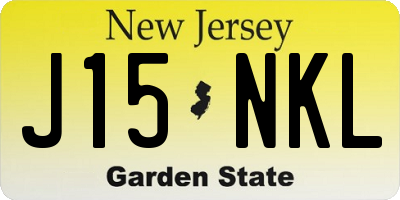 NJ license plate J15NKL