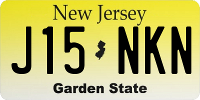 NJ license plate J15NKN