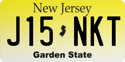 NJ license plate J15NKT