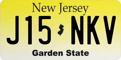 NJ license plate J15NKV