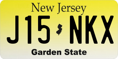 NJ license plate J15NKX