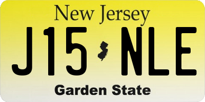 NJ license plate J15NLE