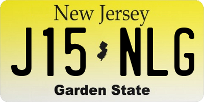 NJ license plate J15NLG