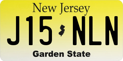 NJ license plate J15NLN