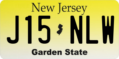 NJ license plate J15NLW
