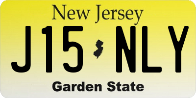 NJ license plate J15NLY