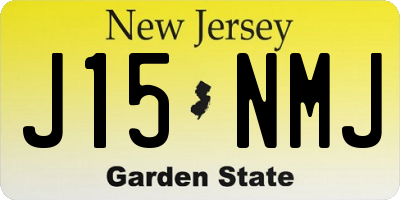 NJ license plate J15NMJ