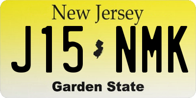 NJ license plate J15NMK
