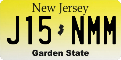 NJ license plate J15NMM