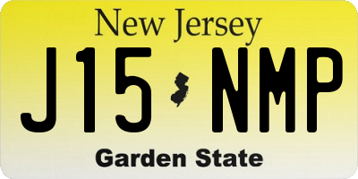NJ license plate J15NMP