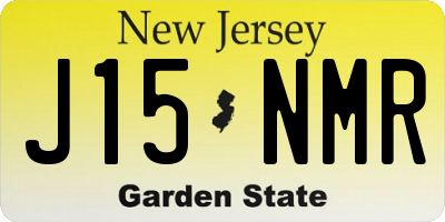 NJ license plate J15NMR