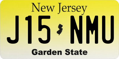 NJ license plate J15NMU