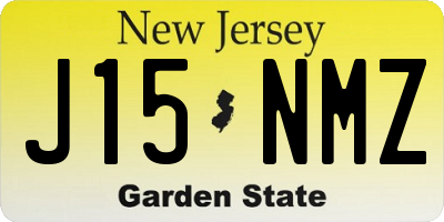 NJ license plate J15NMZ