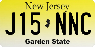 NJ license plate J15NNC