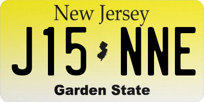 NJ license plate J15NNE