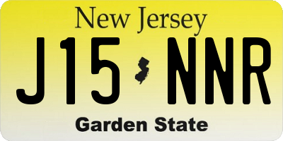 NJ license plate J15NNR