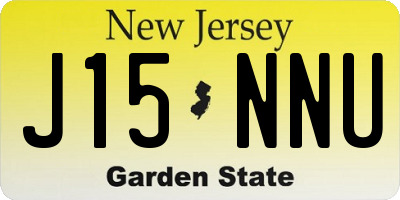 NJ license plate J15NNU