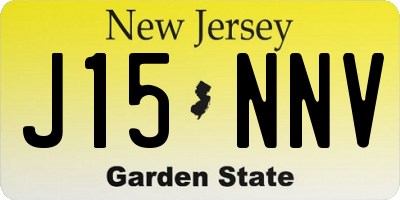 NJ license plate J15NNV