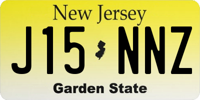 NJ license plate J15NNZ