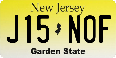 NJ license plate J15NOF