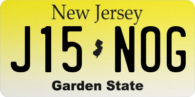 NJ license plate J15NOG