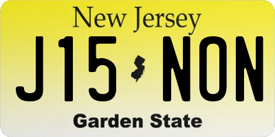 NJ license plate J15NON