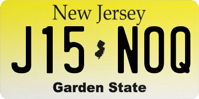 NJ license plate J15NOQ