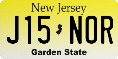 NJ license plate J15NOR