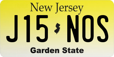 NJ license plate J15NOS