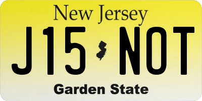 NJ license plate J15NOT