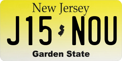 NJ license plate J15NOU