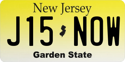 NJ license plate J15NOW