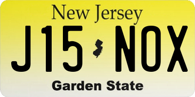 NJ license plate J15NOX