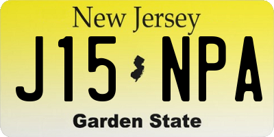 NJ license plate J15NPA