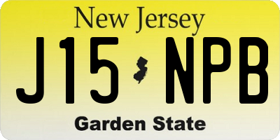 NJ license plate J15NPB