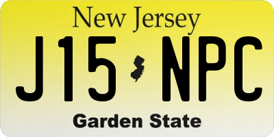NJ license plate J15NPC