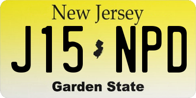 NJ license plate J15NPD