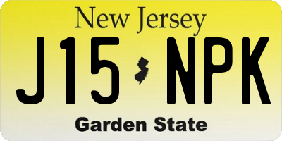 NJ license plate J15NPK