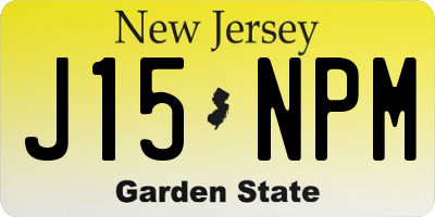 NJ license plate J15NPM