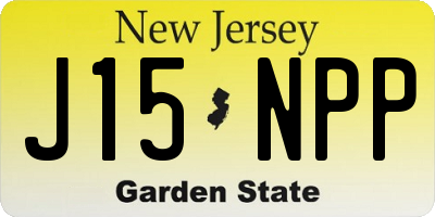 NJ license plate J15NPP