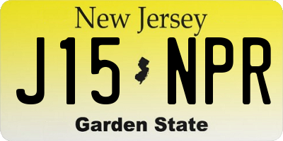 NJ license plate J15NPR