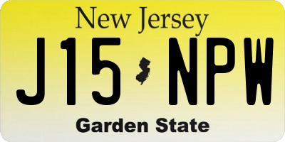 NJ license plate J15NPW